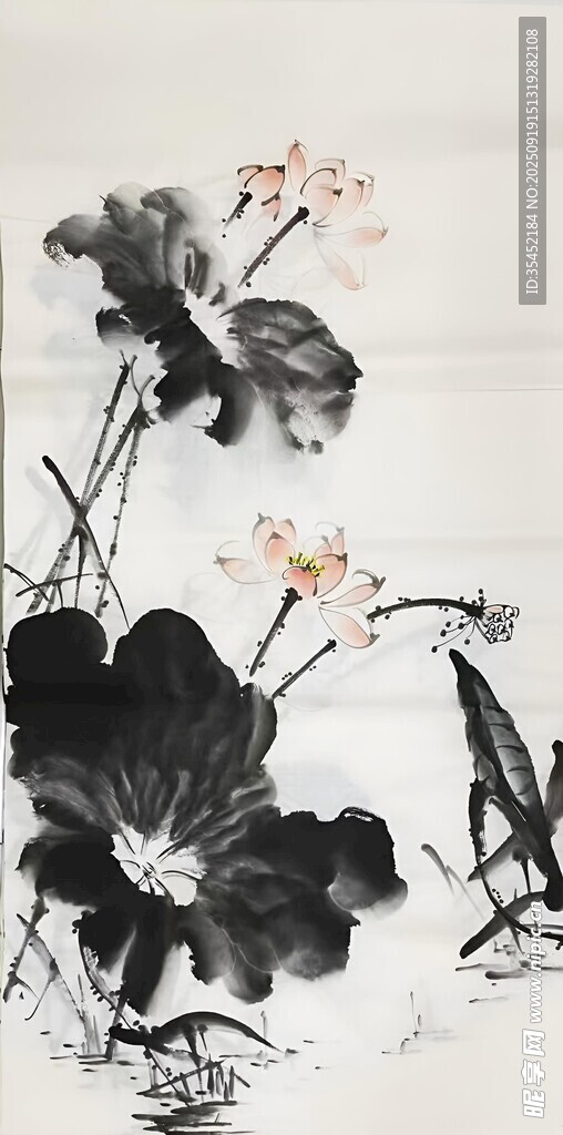 水墨荷花图
