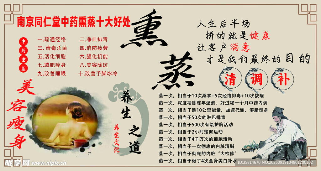 中医熏蒸疗法宣传海报