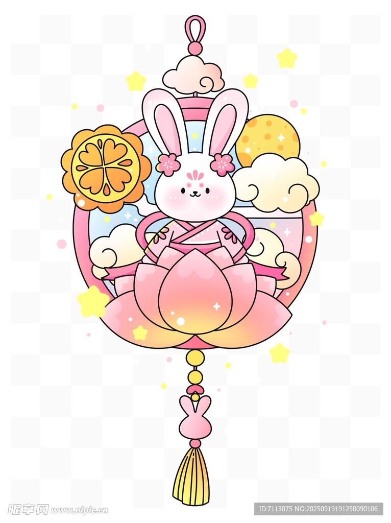 可爱兔子灯笼挂饰