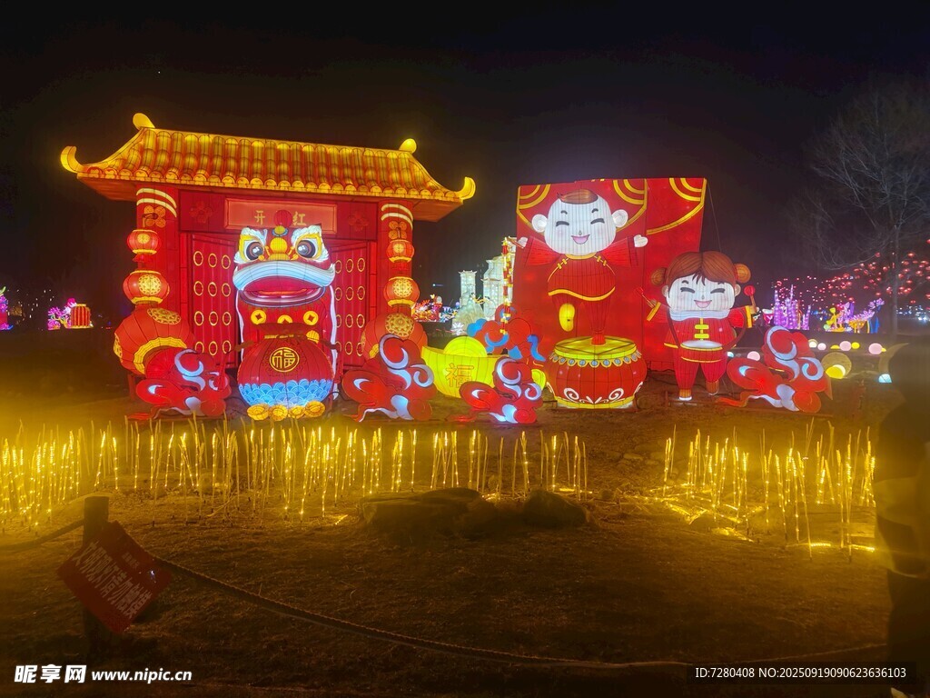 璀璨新春花灯夜景