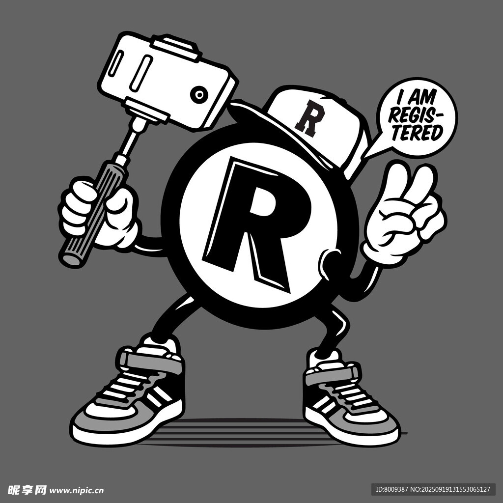 卡通R标志形象活力展示