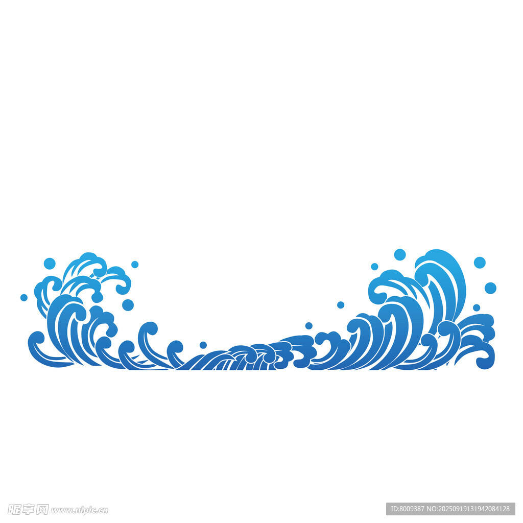 蓝色海浪装饰图案