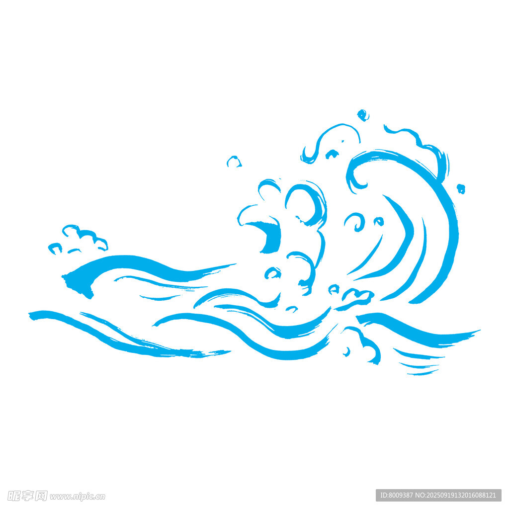 蓝色海浪矢量艺术图案