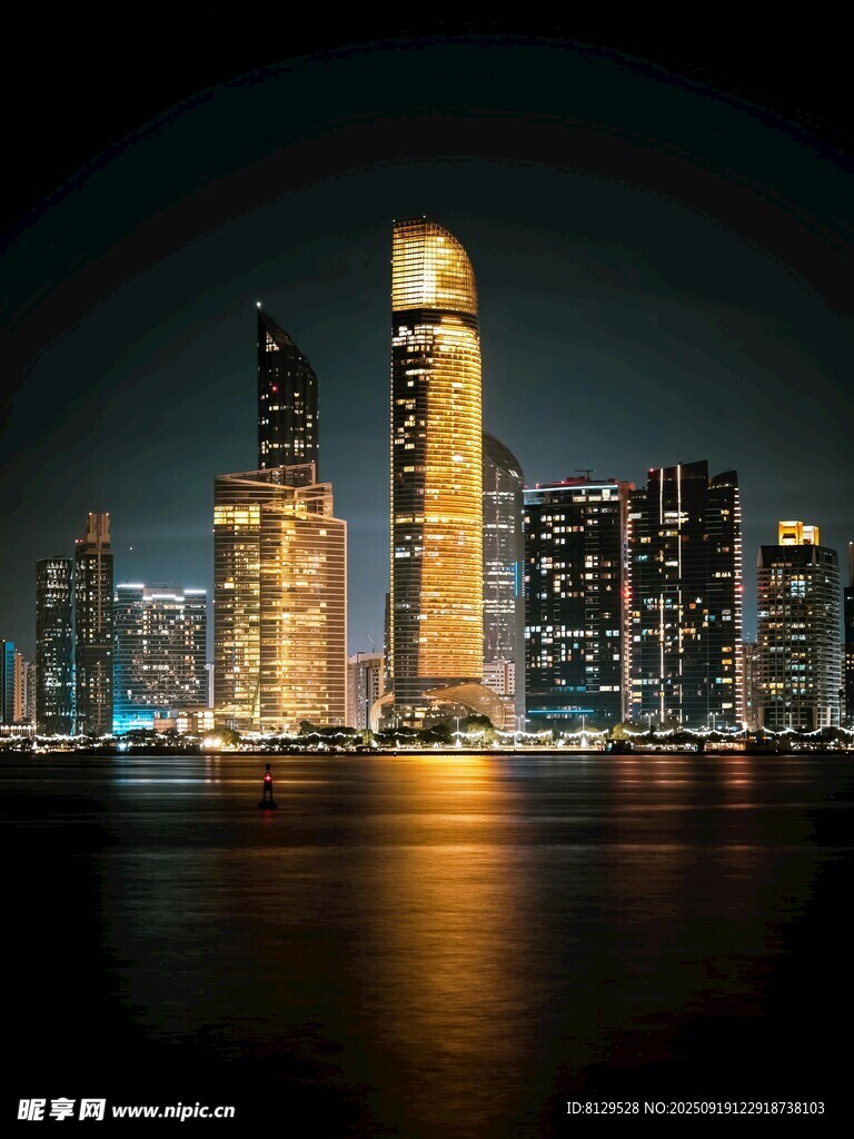城市璀璨夜景灯火辉煌