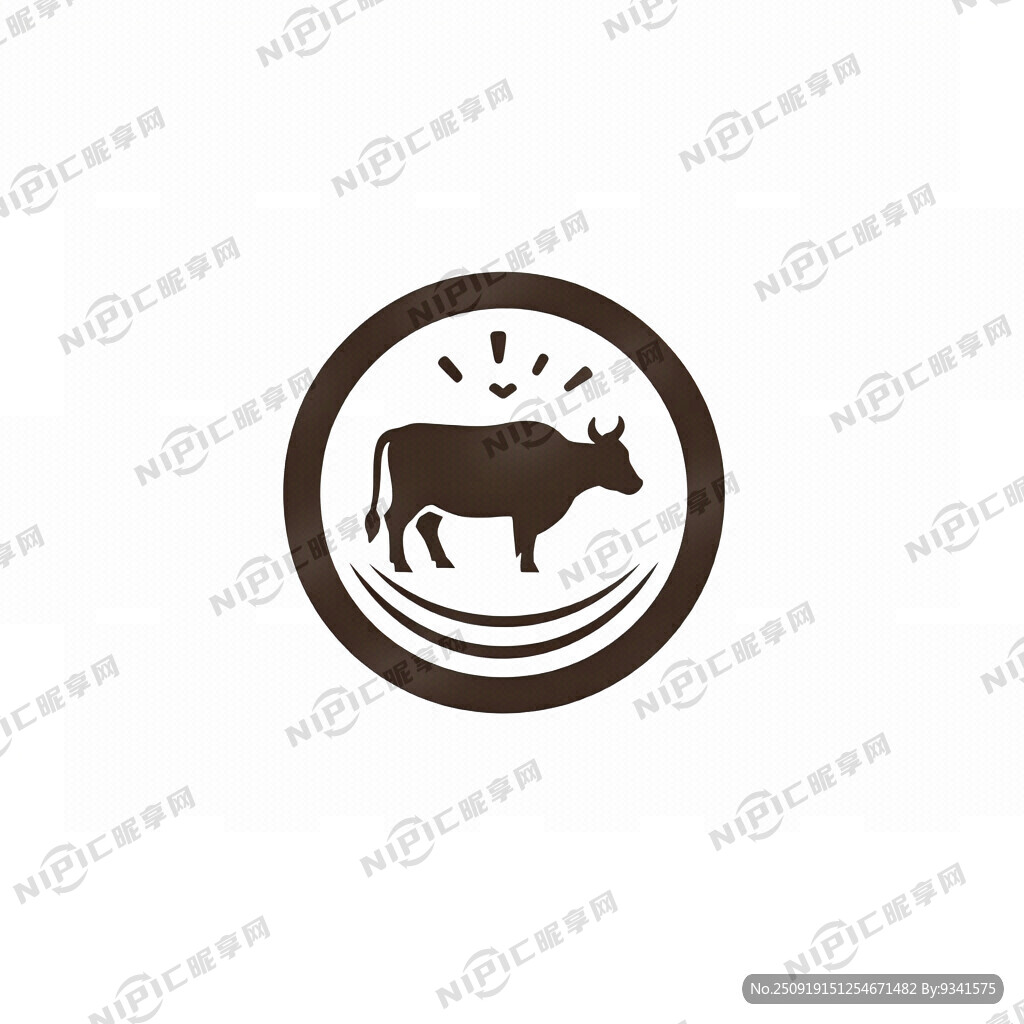 烤牧场设计LOGO 牧场 牛