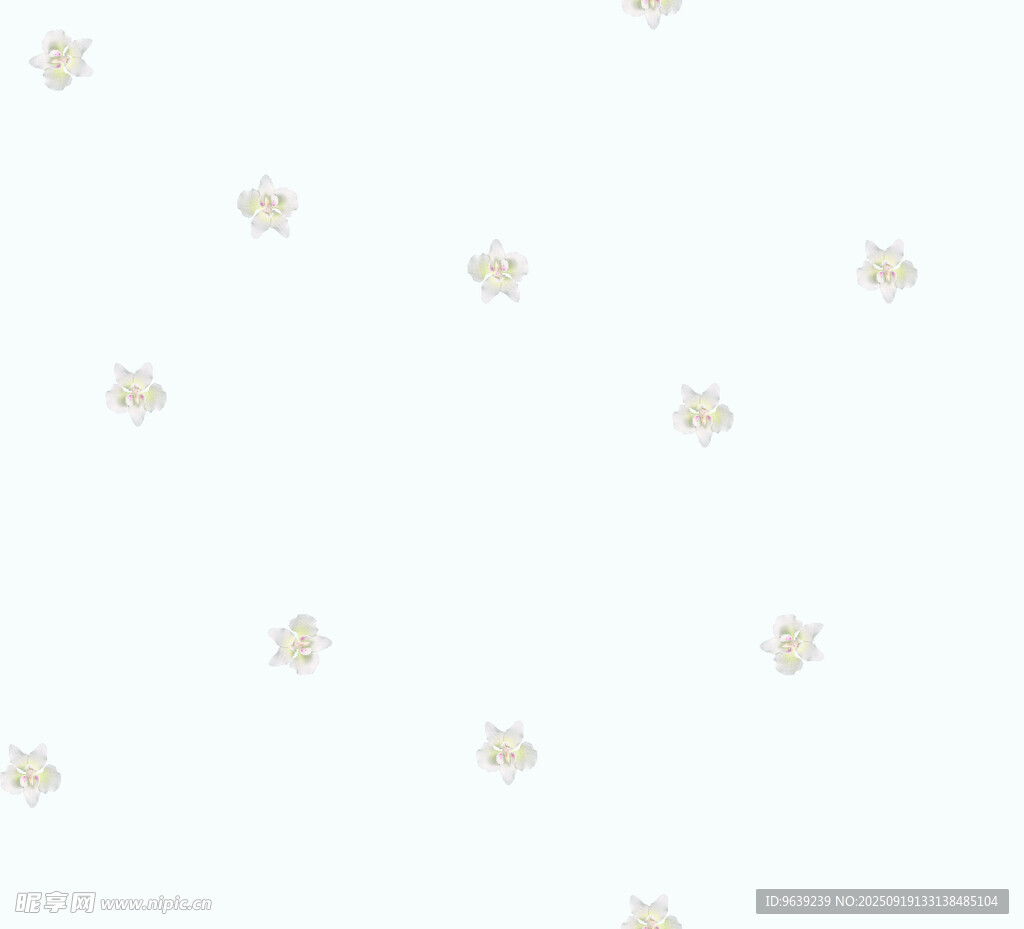 简约白色背景小花图案