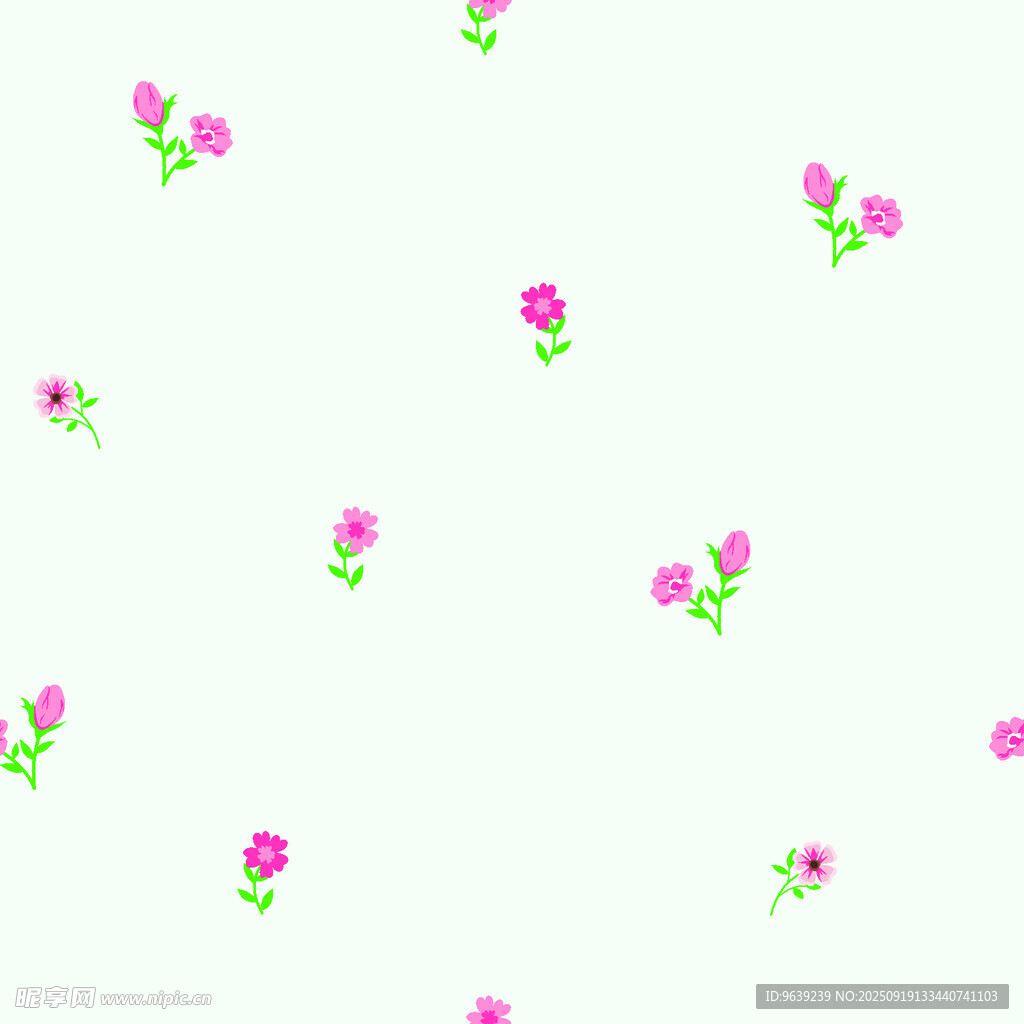 粉色小花无缝图案背景