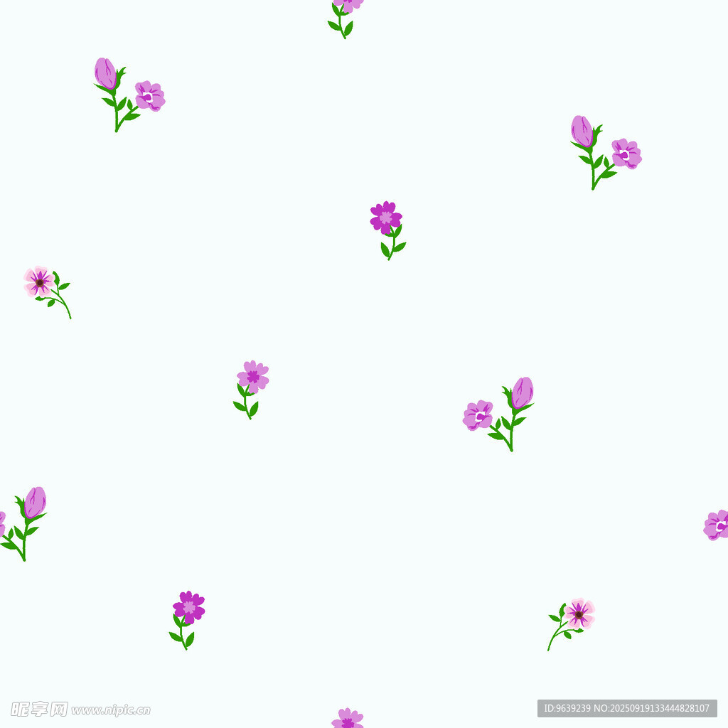 紫色小花无缝图案背景