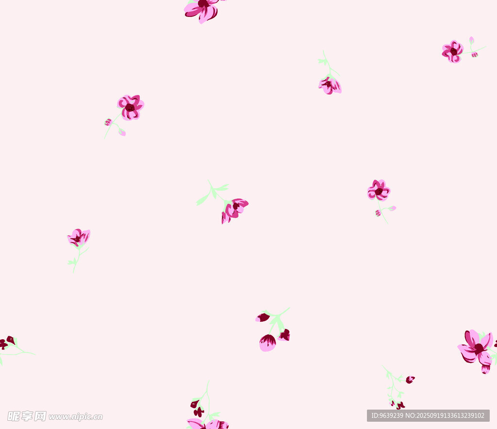 粉色背景飘落的缤纷小花