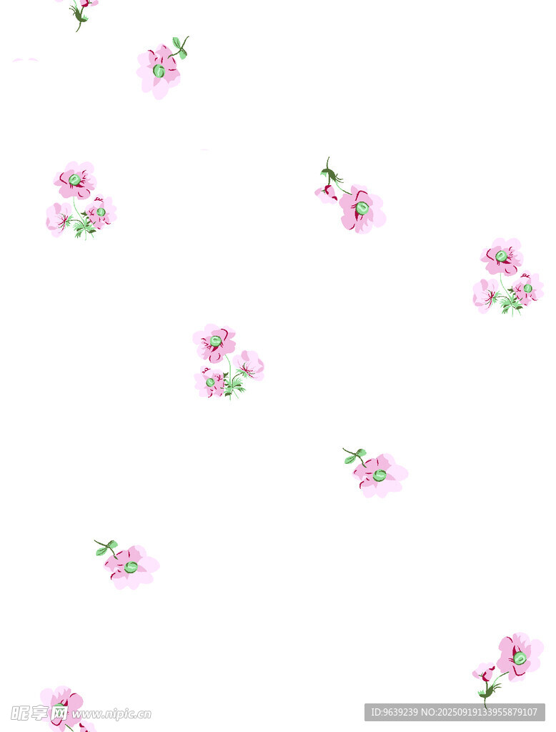 粉色小花无缝图案背景
