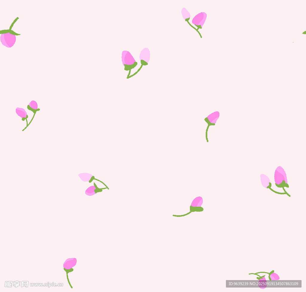 粉色小花无缝背景图案