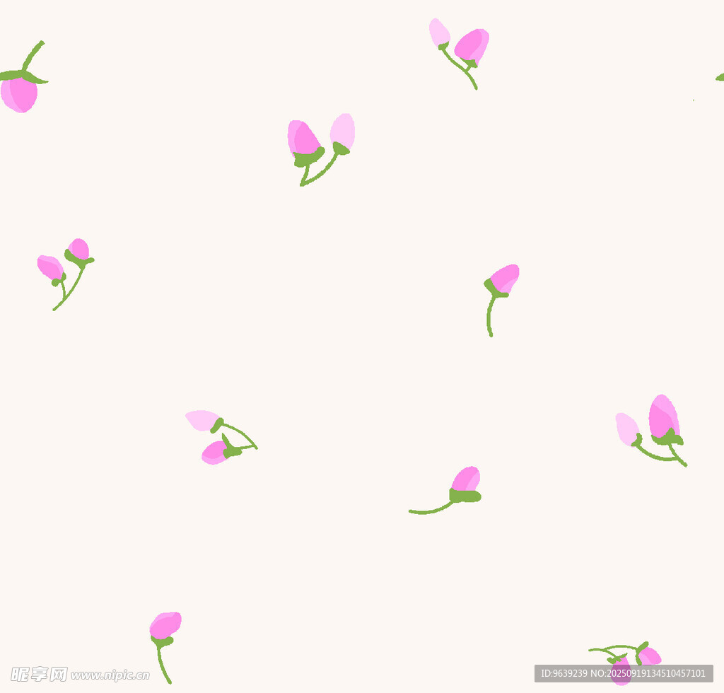 粉色小花无缝图案背景