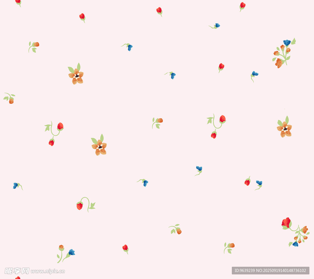 粉色底多彩小花图案背景
