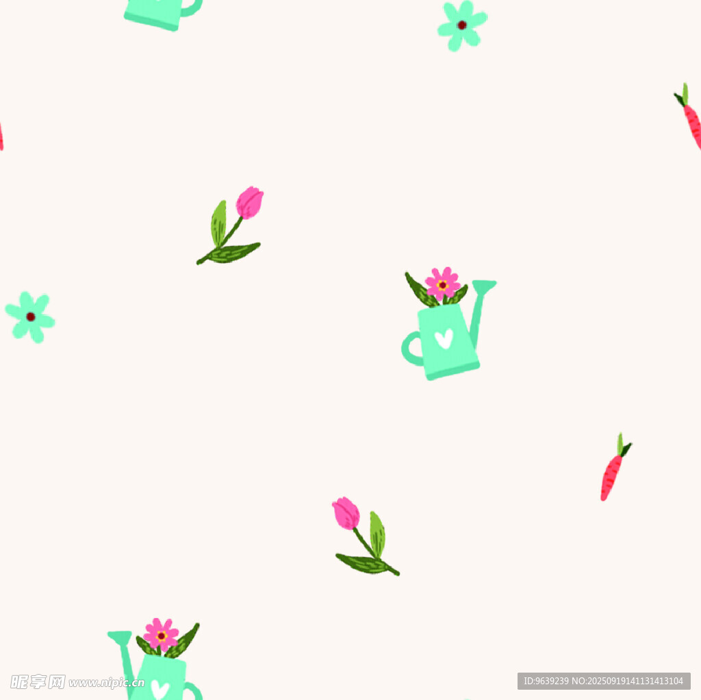 清新花卉绿植图案背景
