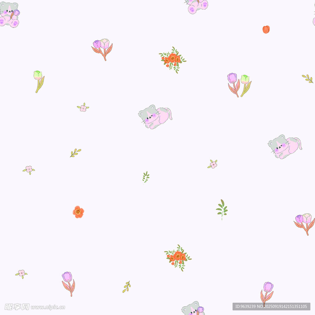 水彩风可爱小物无缝图案
