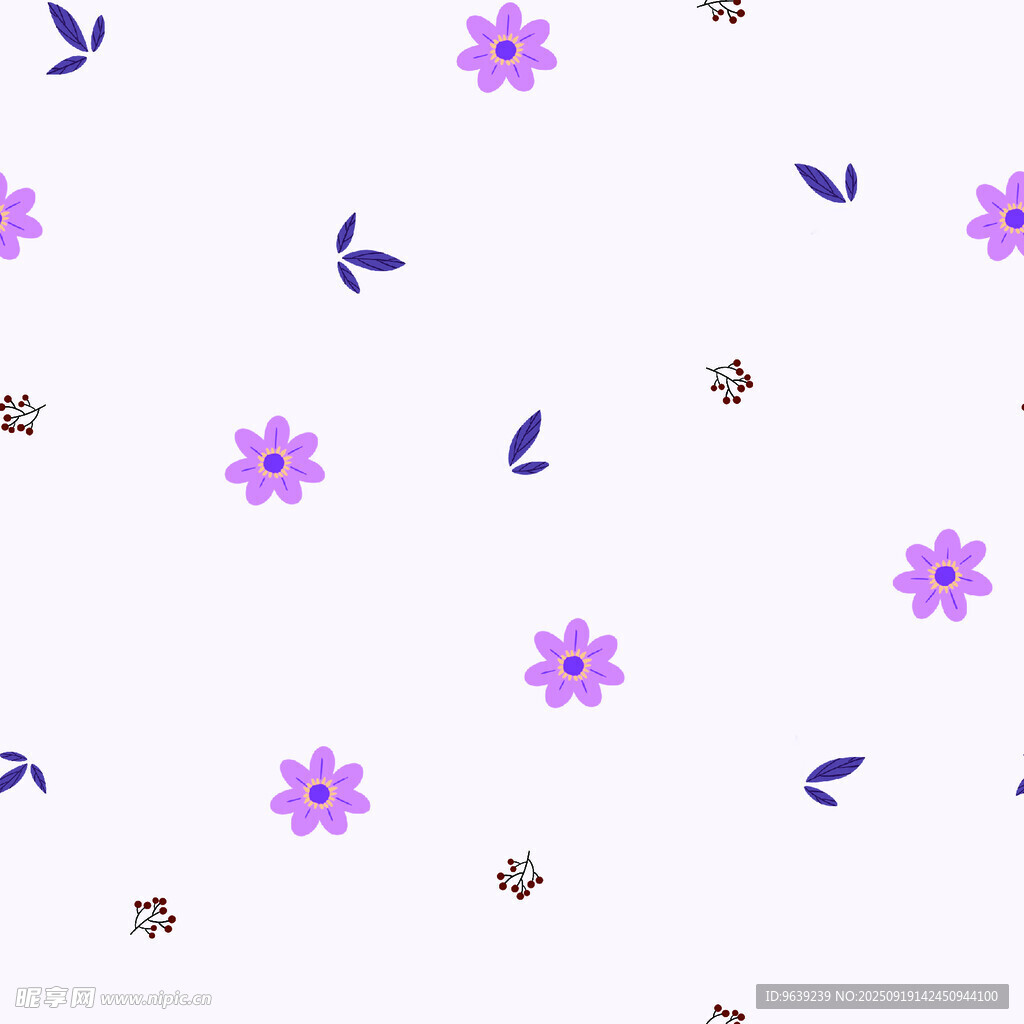 紫色小花简约图案背景
