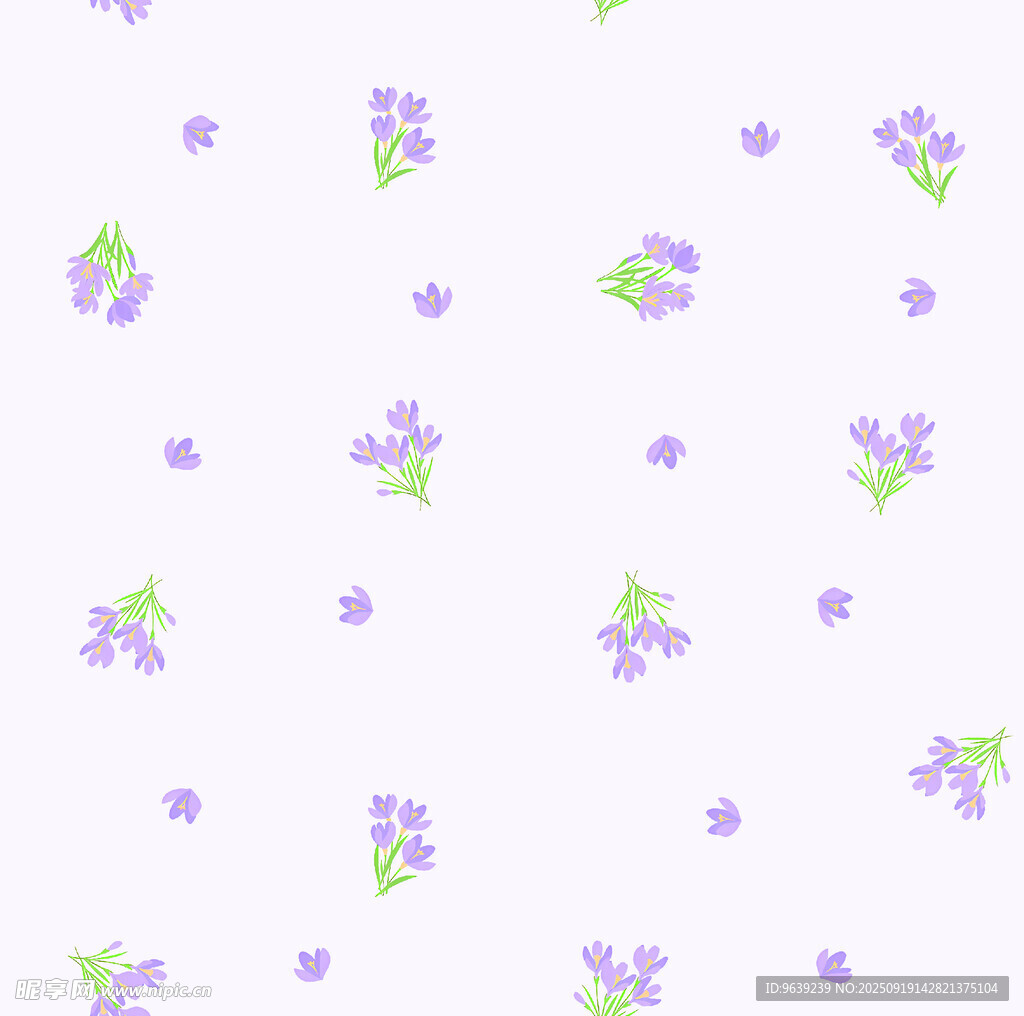 紫色小花简约图案背景