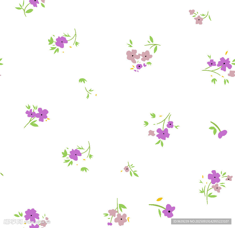 紫色小花无缝图案背景