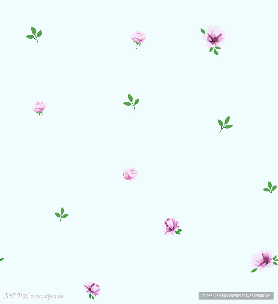 粉色小花白色背景图案