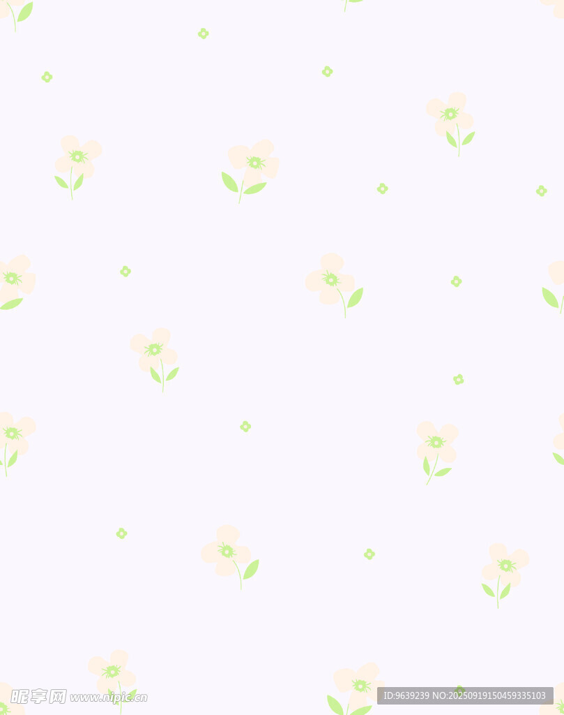 清新黄绿碎花背景图案