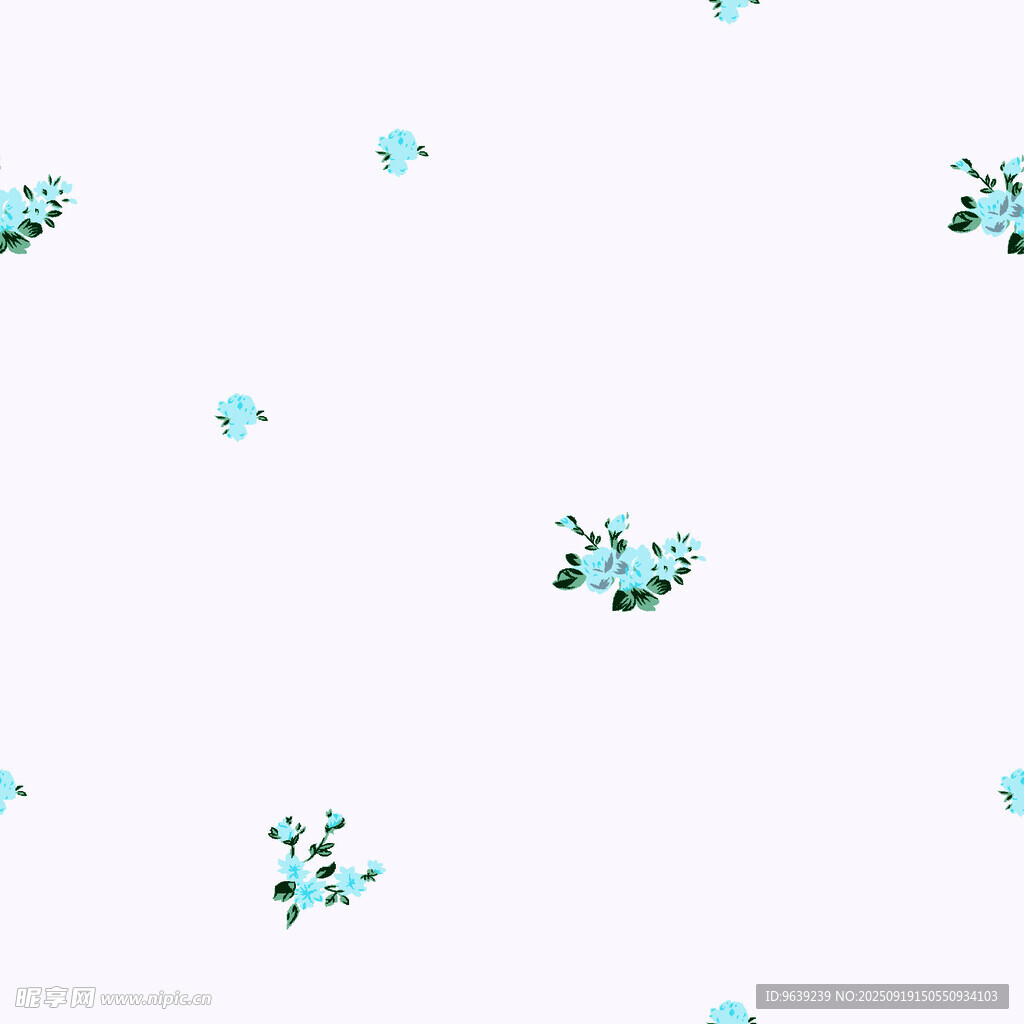 蓝色小花图案背景