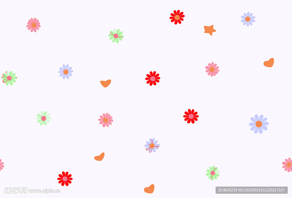 多彩小花无缝图案背景