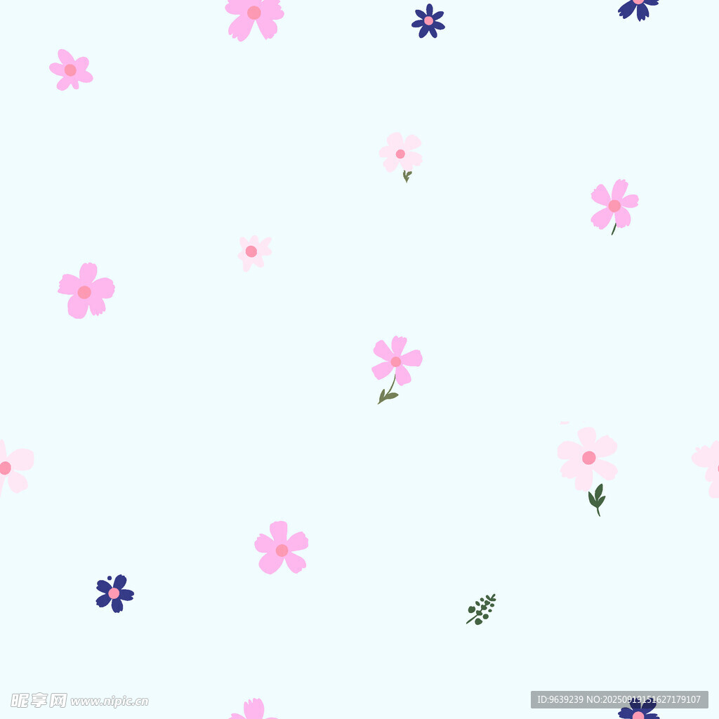粉色紫色小花简约背景图