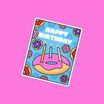 甜甜圈生日贺卡