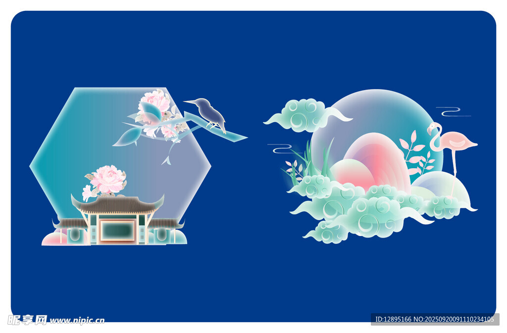 梦幻国风插画中的奇幻场景