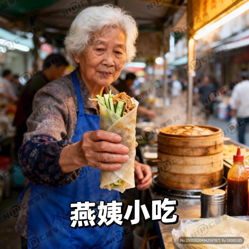 卖卷凉皮的小吃