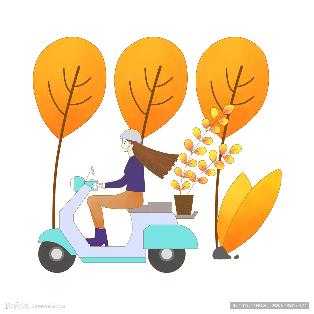 秋游插画