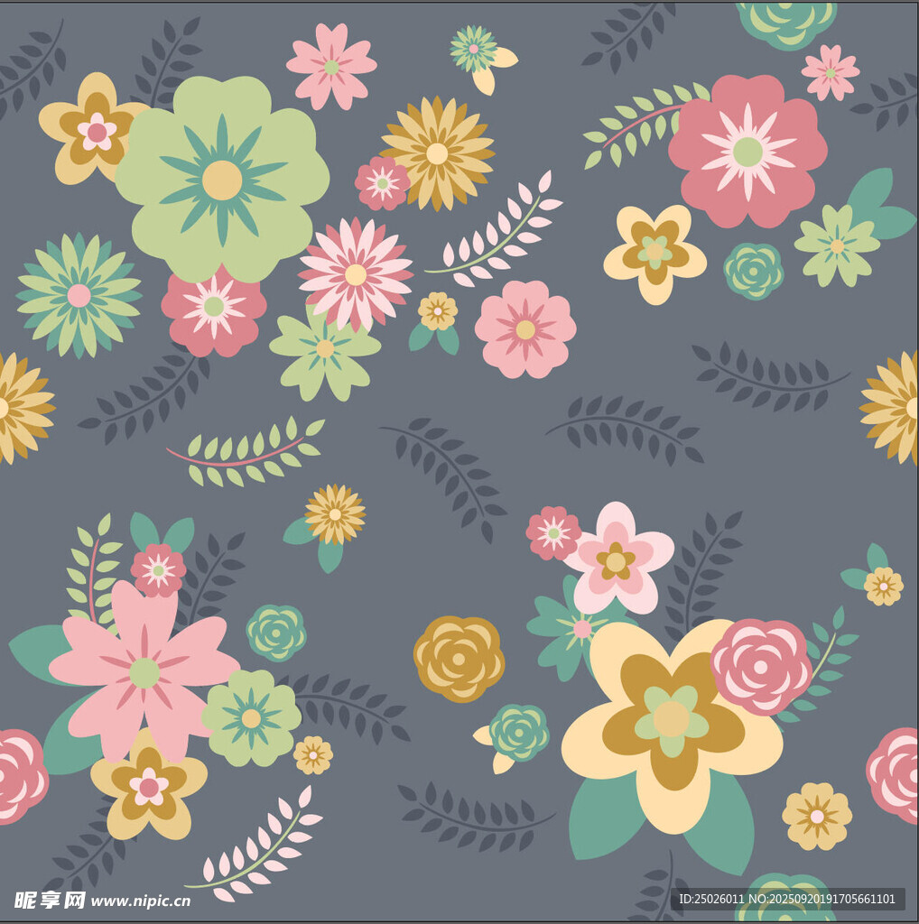 多彩花卉图案背景