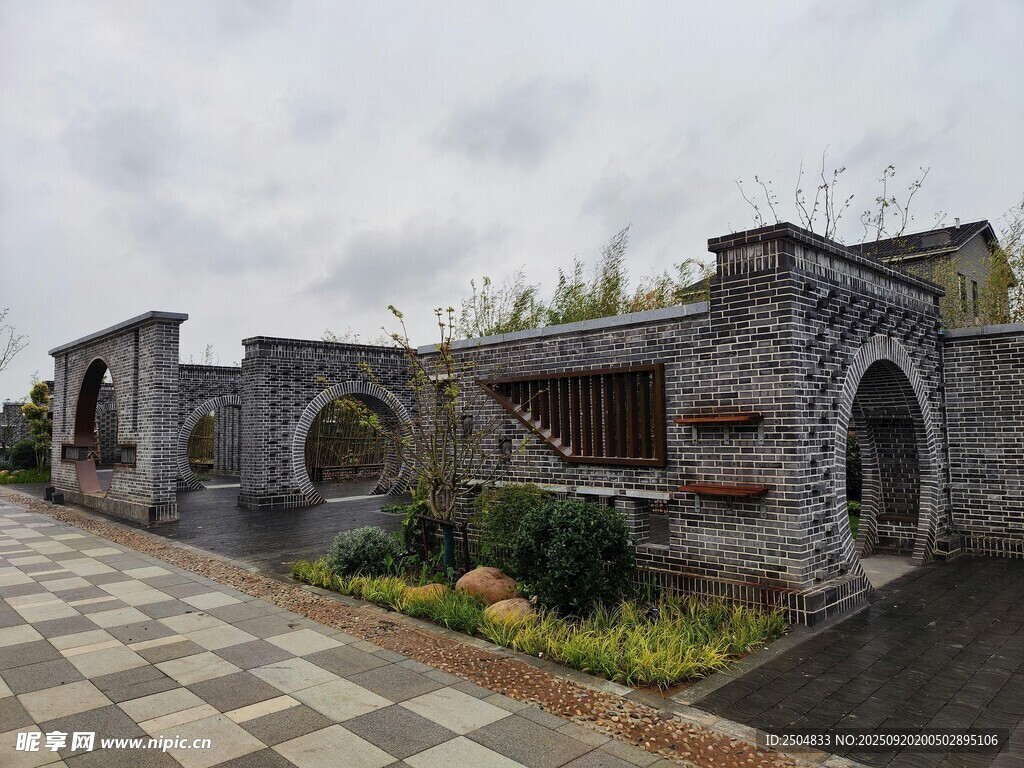 古雅石砌建筑景观