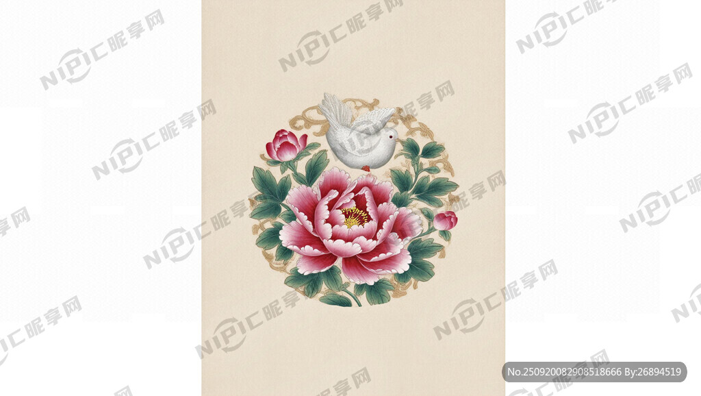 设计一幅融合和平象征与传统徽章