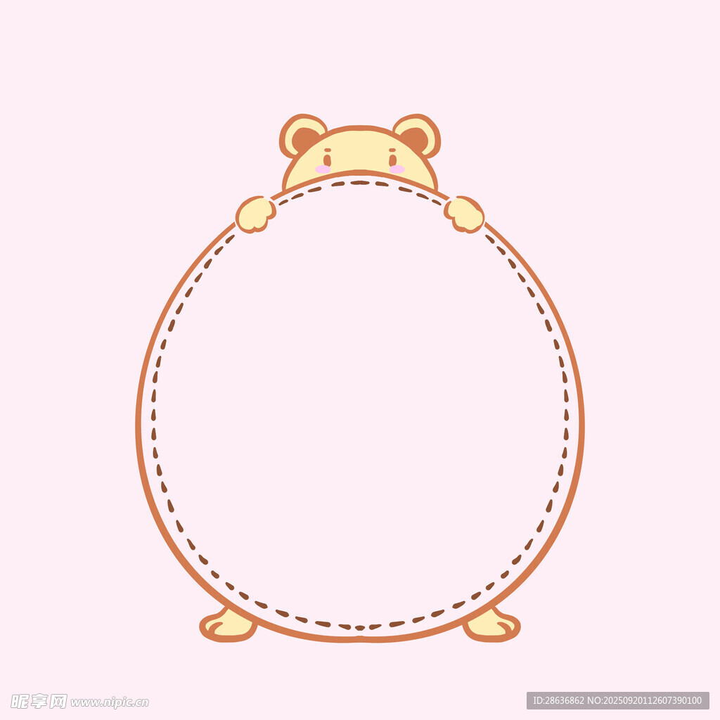 小熊边框插画