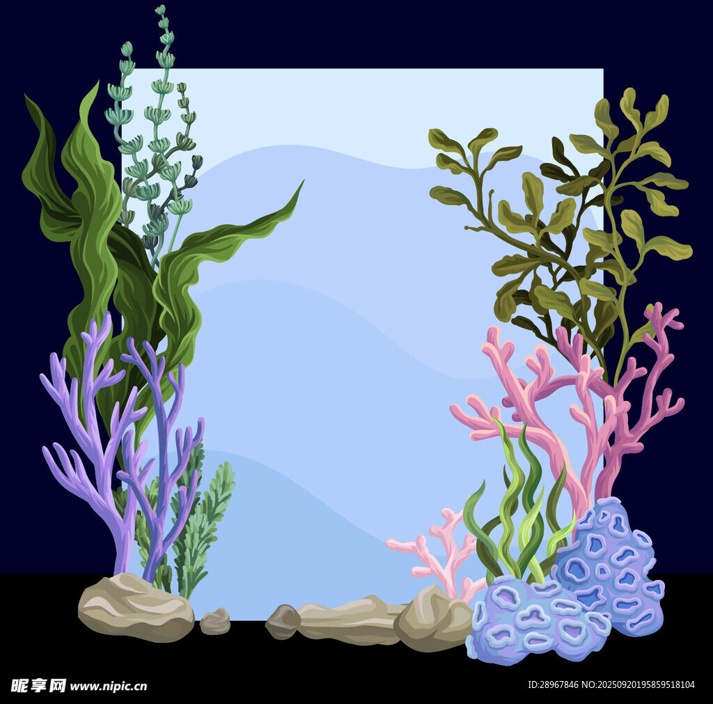 海底珊瑚绿植景观图