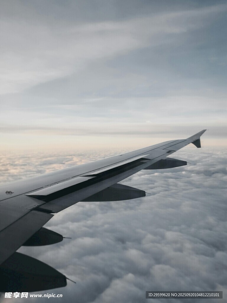 飞机机翼俯瞰云海美景