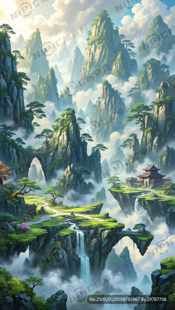 修真世界恢弘中式风景 超高清