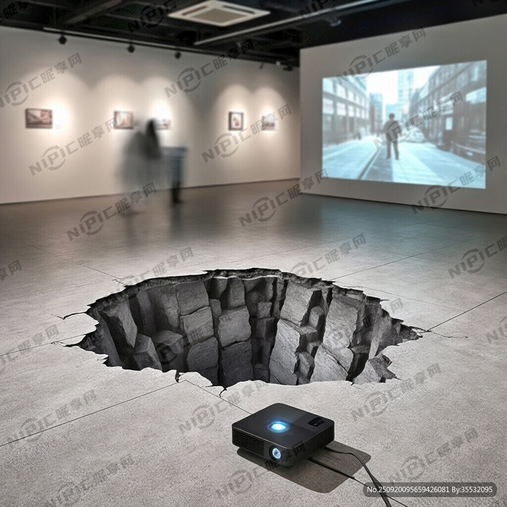 展厅投影地面坍塌的效果