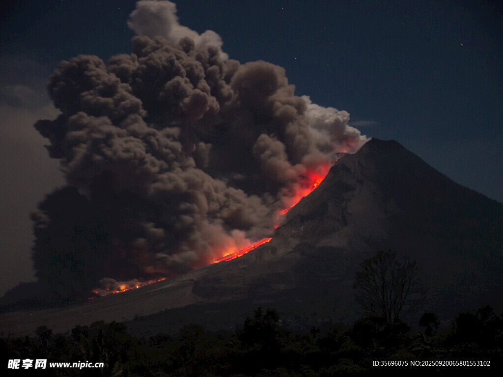 火山喷发壮观景象