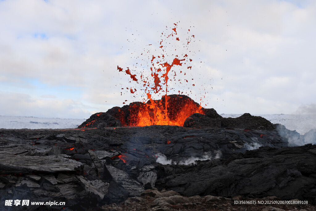 火山喷发瞬间壮观景象