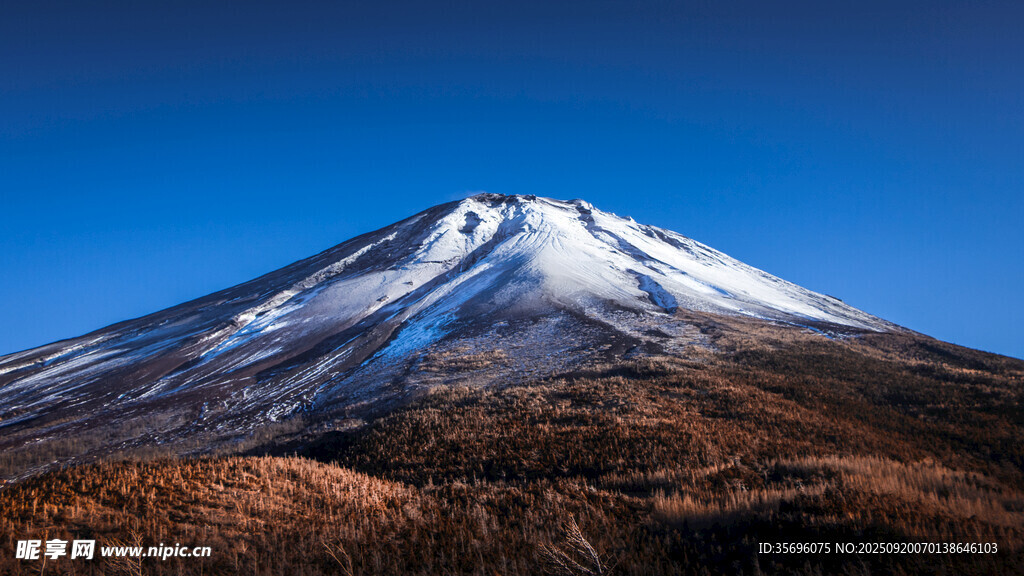 富士山壮丽雪景