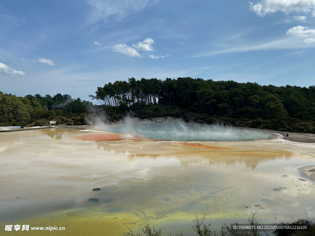 五彩斑斓的地热温泉景观