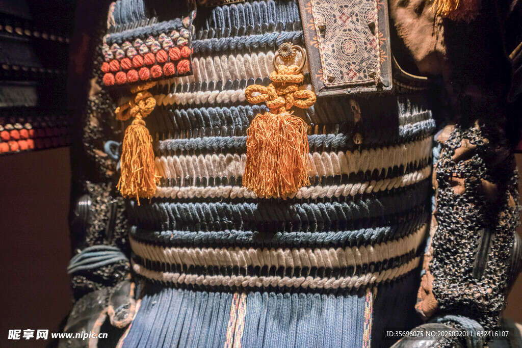 日本传统武士铠甲局部