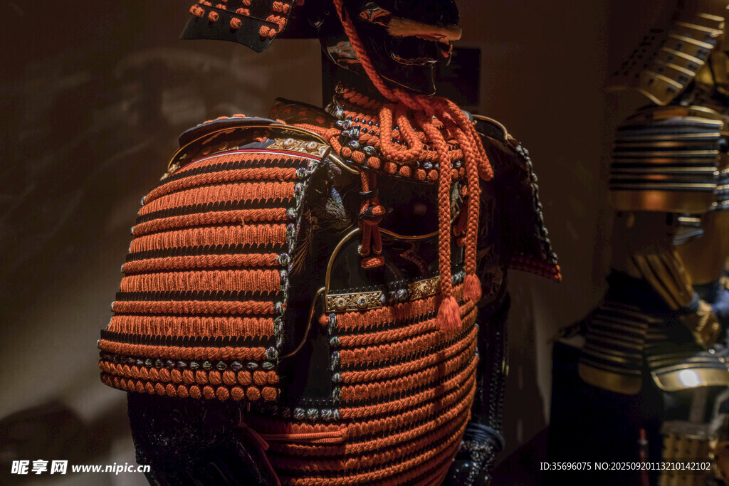 古代武士铠甲局部展示