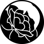 圆形黑白花卉图案