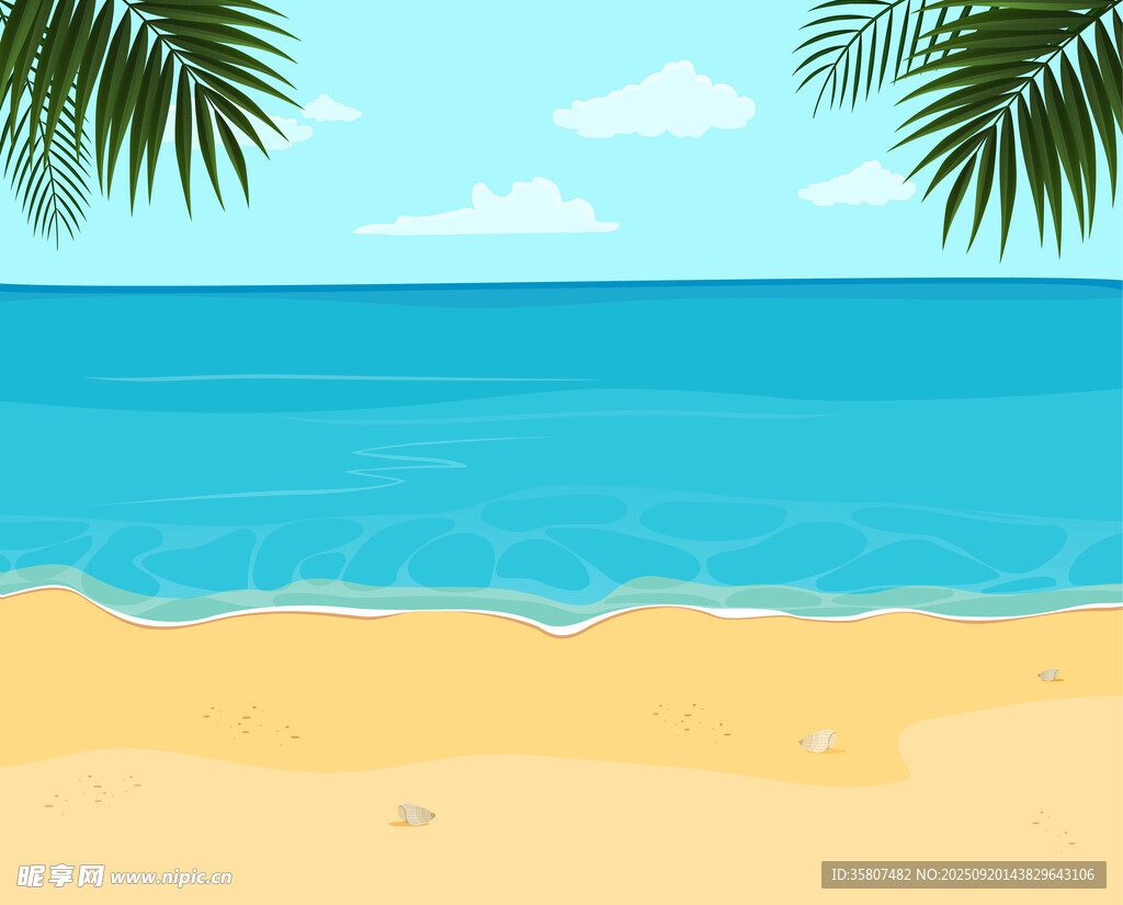 夏日海滩插图