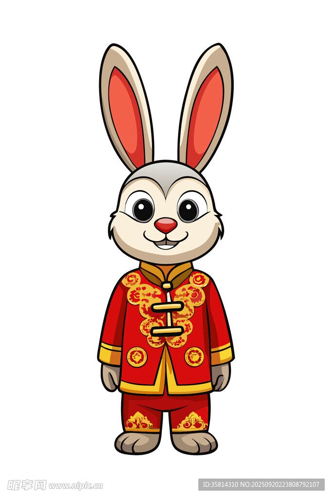 穿唐装的可爱兔子