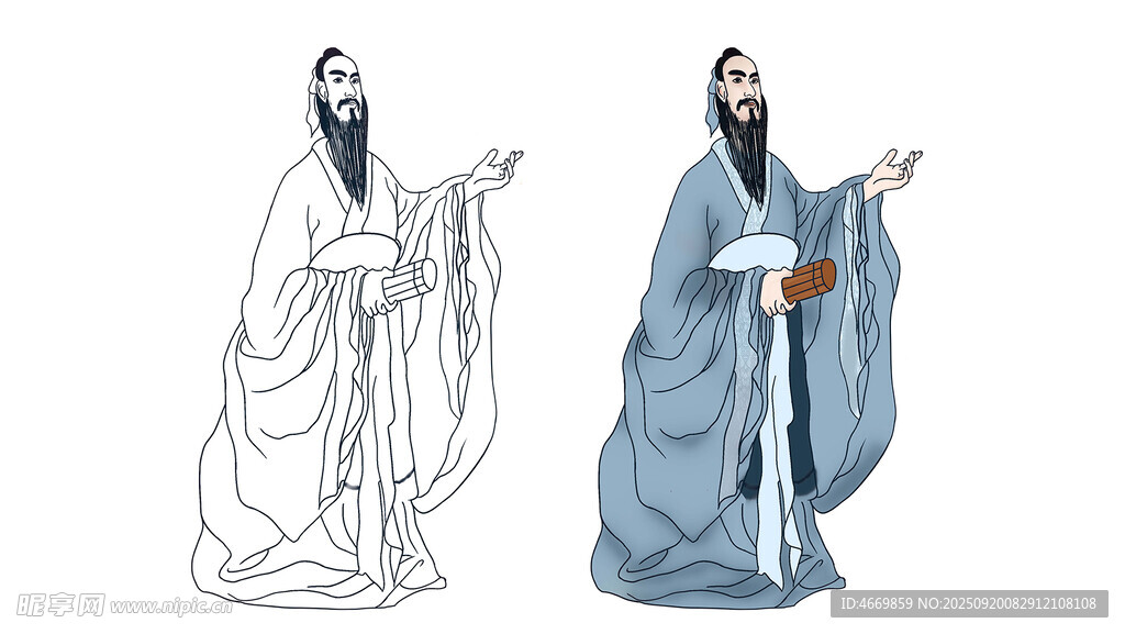 古代文人形象插画
