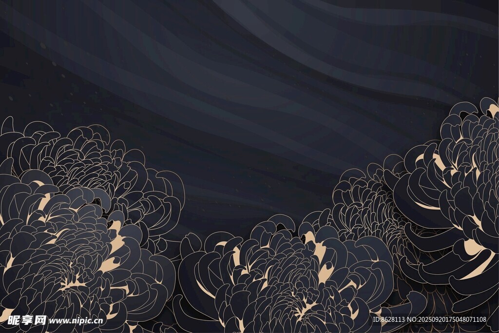 黑色蕾丝花纹背景图案
